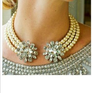 John Wind Pearl and Crystal Collar Necklace